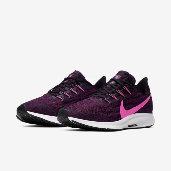 Nike Air Zoom Pegasus 36 - Női Futócipő - Fekete/Fehér/Rózsaszín